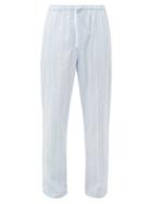 Matchesfashion.com Derek Rose - Arctic Striped Cotton-twill Pyjama Trousers - Mens - Light Blue