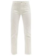 Matchesfashion.com Christopher Kane - Frayed-cuff Organic-cotton Jeans - Womens - White