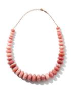 Matchesfashion.com Jacquie Aiche - Beaded Opal & 14kt Gold Necklace - Womens - Pink