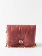 Loewe - Goya Puffer Leather Shoulder Bag - Womens - Pink