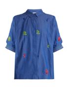 Thierry Colson Ios Leaf-embroidered Cotton Shirt