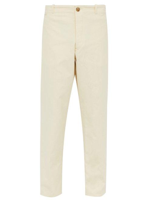 Matchesfashion.com Holiday Boileau - Straight Leg Cotton Chino Trousers - Mens - Cream