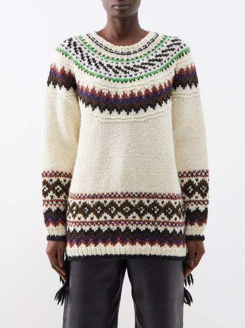 Junya Watanabe - Fair Isle-intarsia Wool Sweater - Womens - Cream Multi