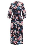 Matchesfashion.com Erdem - Finnetta Dusk Bouquet-print Silk-crepe Dress - Womens - Black Pink