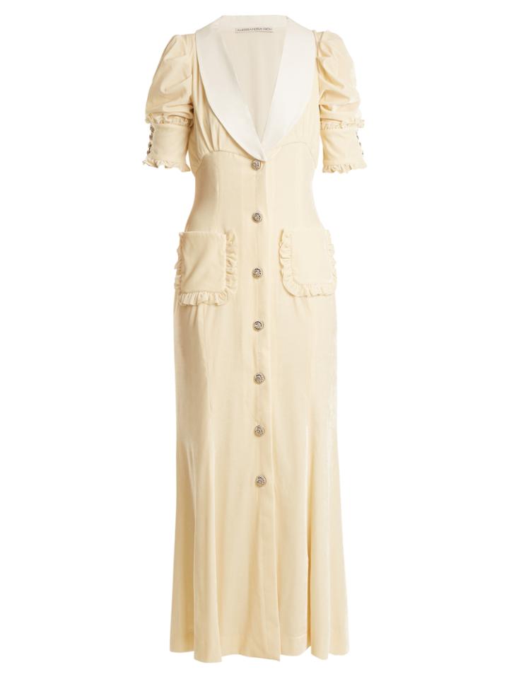 Alessandra Rich V-neck Velvet Dress