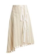 Matchesfashion.com Altuzarra - Basilica Diamond Jacquard Cotton Blend Midi Skirt - Womens - Ivory