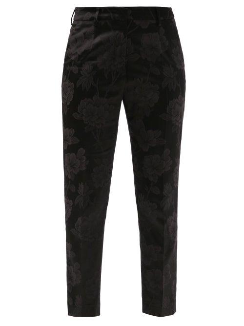 Ladies Rtw Etro - Bristol Floral-jacquard Straight-leg Trousers - Womens - Black
