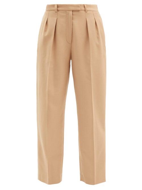 Matchesfashion.com A.p.c. - Cheryl High-rise Wool-flannel Straight Trousers - Womens - Camel