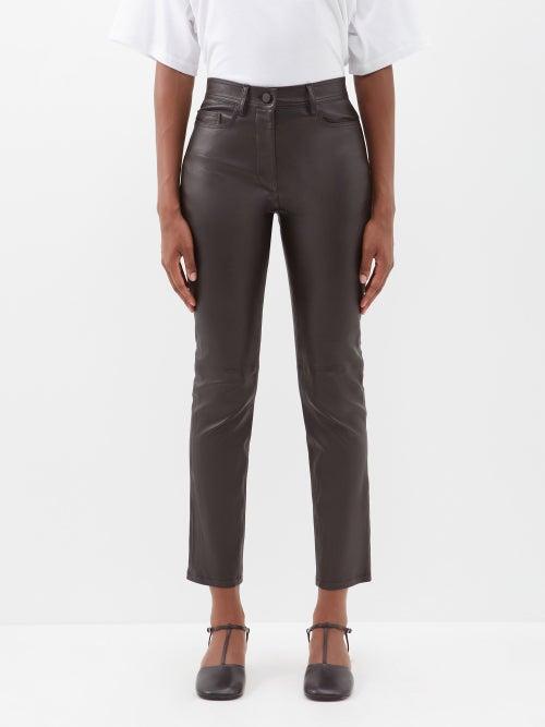 Joseph - Teddy Stretch-leather Trousers - Womens - Black
