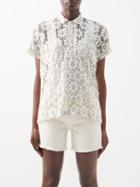 Bode - Short-sleeved Daisy Cotton-blend Lace Shirt - Womens - Ivory
