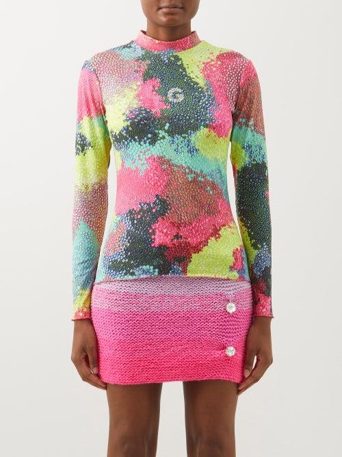Germanier - Crystal-print Jersey Top - Womens - Multi