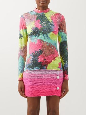 Germanier - Crystal-print Jersey Top - Womens - Multi