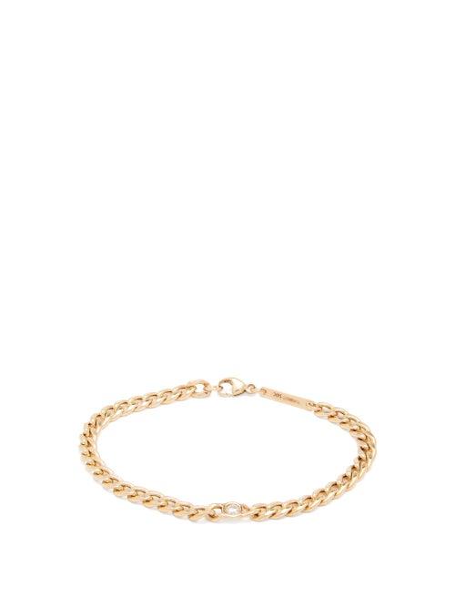 Matchesfashion.com Zo Chicco - Floating Diamond & 14kt Gold Curb-chain Bracelet - Womens - Gold
