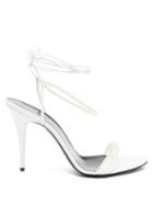 Ladies Shoes Saint Laurent - Luna Faux-pearl Leather Sandals - Womens - White