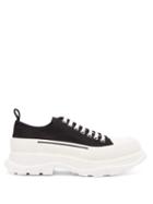 Matchesfashion.com Alexander Mcqueen - Tread-sole Low-top Canvas Trainers - Mens - Black White