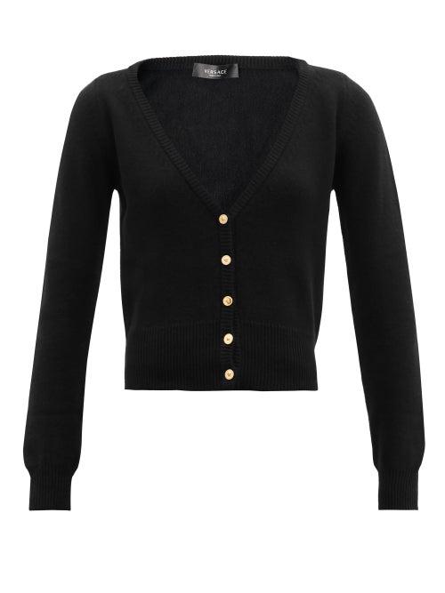 Matchesfashion.com Versace - V-neck Cashmere Cardigan - Womens - Black
