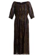 Apiece Apart Camellia Metallic-stripe Dress