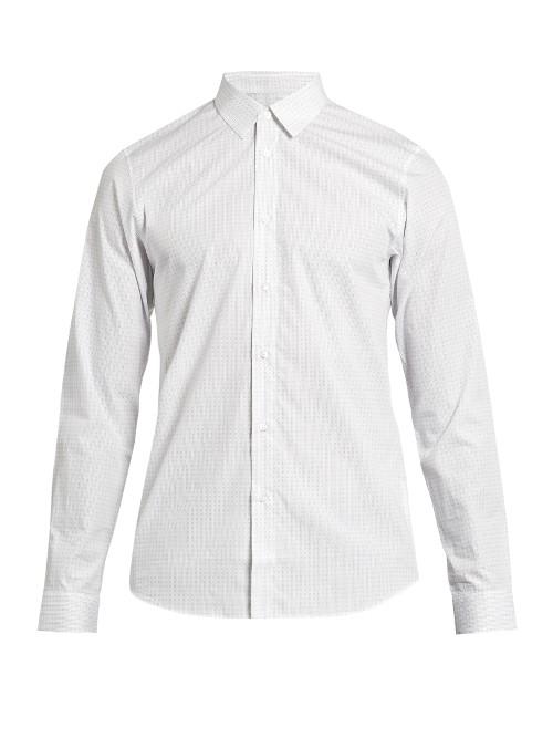 Jil Sander Micro Geometric-print Cotton Shirt