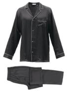 Zimmerli - Logo-embroidered Piped Silk Pyjama Set - Mens - Grey