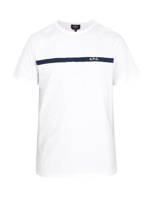 Matchesfashion.com A.p.c. - Logo Embroidered Cotton T Shirt - Mens - White