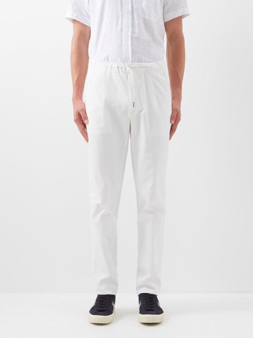 Thom Sweeney - Drawstring Cotton-blend Trousers - Mens - Cream