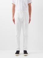 Thom Sweeney - Drawstring Cotton-blend Trousers - Mens - Cream