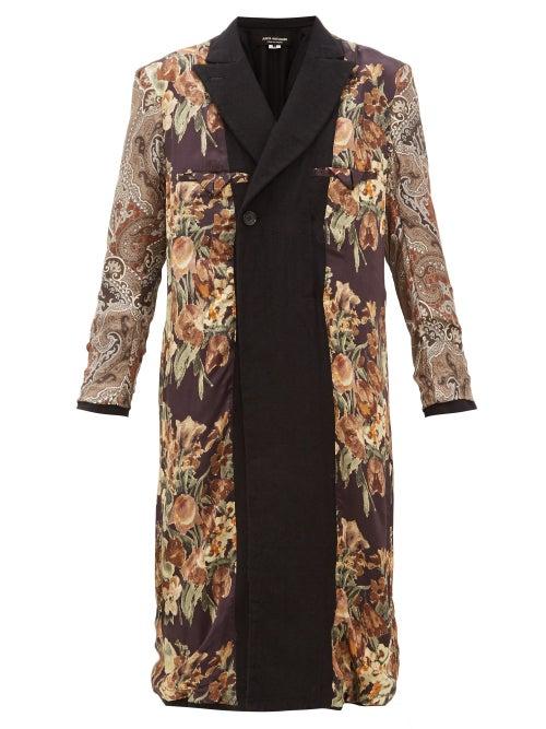 Matchesfashion.com Junya Watanabe - Reversible Printed Silk And Wool Coat - Womens - Black Multi