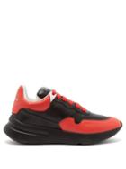 Matchesfashion.com Alexander Mcqueen - Raised Sole Low Top Leather Trainers - Mens - Black Red