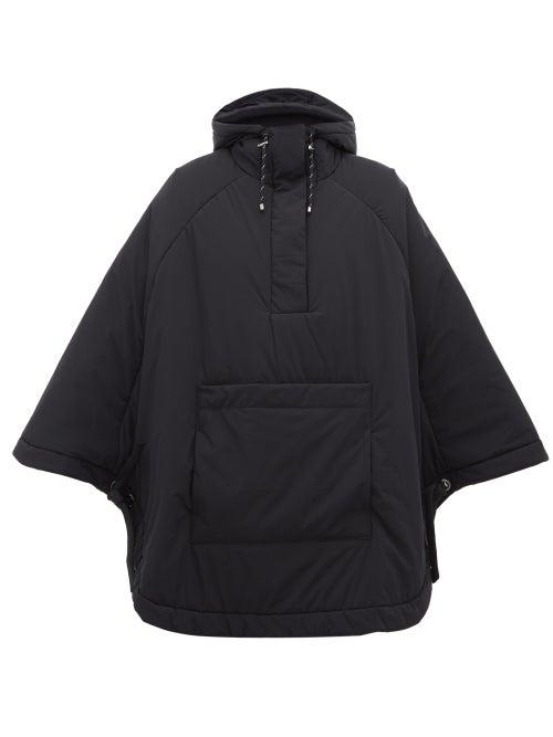 Matchesfashion.com Falke - Drawcord Hem Padded Hooded Poncho - Womens - Black