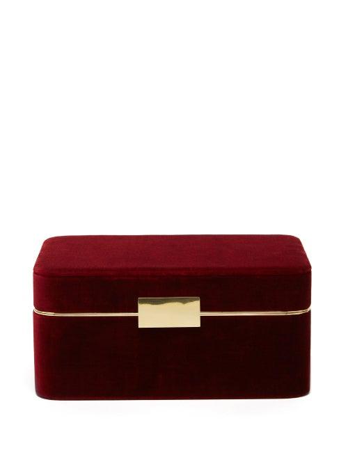 Matchesfashion.com Aerin - Beauvais Velvet Jewellery Box - Burgundy