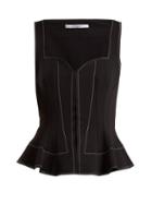 Matchesfashion.com Givenchy - Sweetheart Neck Peplum Top - Womens - Black