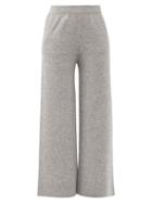 Matchesfashion.com Allude - Wool-blend Wide-leg Track Pants - Womens - Grey