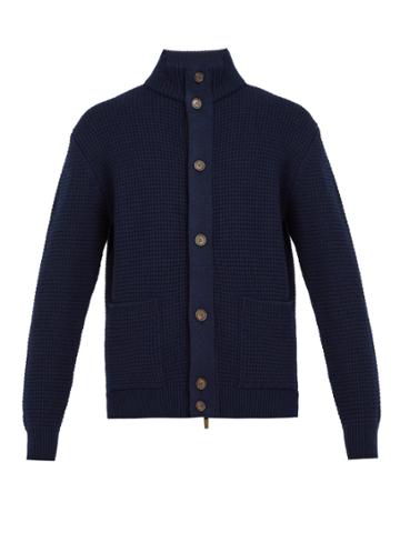 Thom Sweeney Waffle-knit Cashmere Cardigan