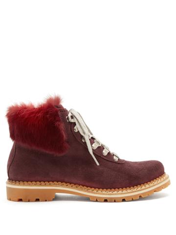 Montelliana Sequoia Fur-trimmed Suede Aprs-ski Boots