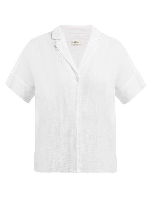 Matchesfashion.com Masscob - Vega Short Sleeve Cotton Blouse - Womens - White