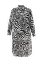 Matchesfashion.com Junya Watanabe - Zebra-print Muslin Shirt Dress - Womens - White Black