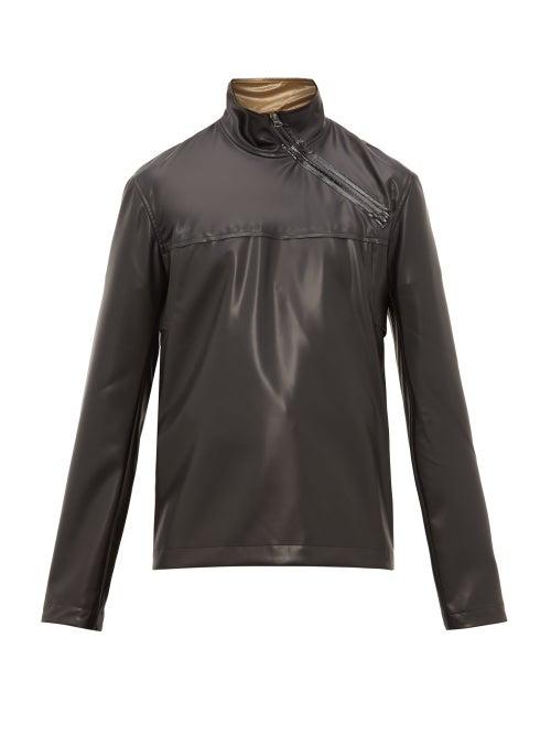 Matchesfashion.com Acne Studios - Ozark Latex Asymmetric Zip Jacket - Mens - Black