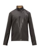 Matchesfashion.com Acne Studios - Ozark Latex Asymmetric Zip Jacket - Mens - Black