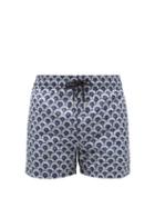 Matchesfashion.com Apnee - Recifs Shell-print Upcycled-shell Swim Shorts - Mens - Blue