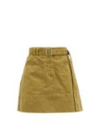 Matchesfashion.com Proenza Schouler White Label - Belted Cotton-canvas Mini Skirt - Womens - Khaki
