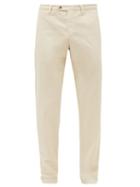 Matchesfashion.com Thom Sweeney - Mid-rise Cotton-blend Gabardine Chino Trousers - Mens - Cream