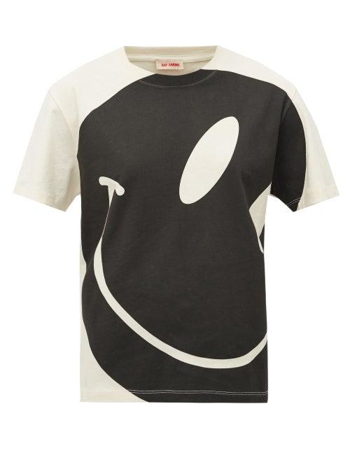 Matchesfashion.com Raf Simons - Smiley Face-print Cotton T-shirt - Womens - Ivory