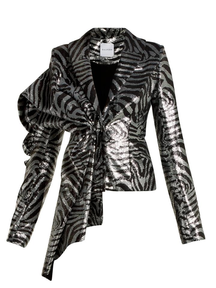 Halpern Zebra-stripe Sequinned Jacket