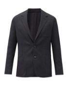 Mens Rtw Paul Smith - Wool-sharkskin Single-breasted Suit Jacket - Mens - Charcoal