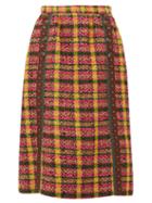 Matchesfashion.com Gucci - Wool-blend Tweed Skirt - Womens - Yellow Multi