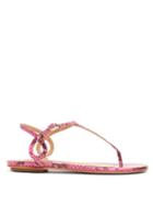 Matchesfashion.com Aquazzura - Almost Bare Elaphe Sandals - Womens - Pink