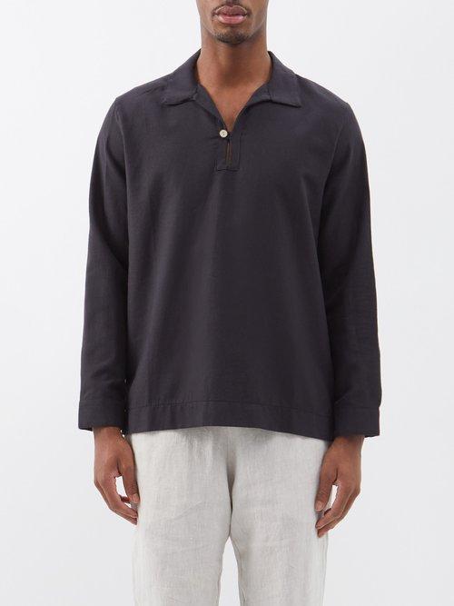 Maran - El Abrazo Organic Cotton-blend Polo Shirt - Mens - Black