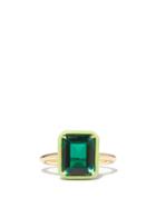 Ladies Fine Jewellery Alison Lou - Emerald, Enamel & 14kt Gold Ring - Womens - Green Multi