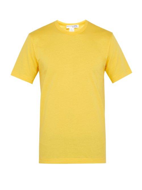 Matchesfashion.com Comme Des Garons Shirt - Logo Print Cotton T Shirt - Mens - Yellow