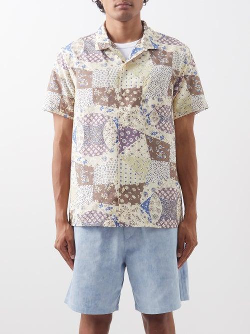 Ymc - Malick Patchworked Cotton-blend Shirt - Mens - Multi